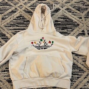 Adidas Cream Hoodie with Floral Design